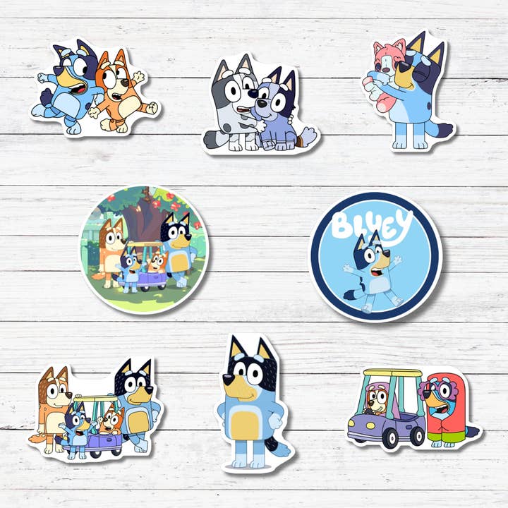 Oily Graphic Creations - Wholesale Sticker - Polly Puppy Hug- Bluey Stickers/Magnet