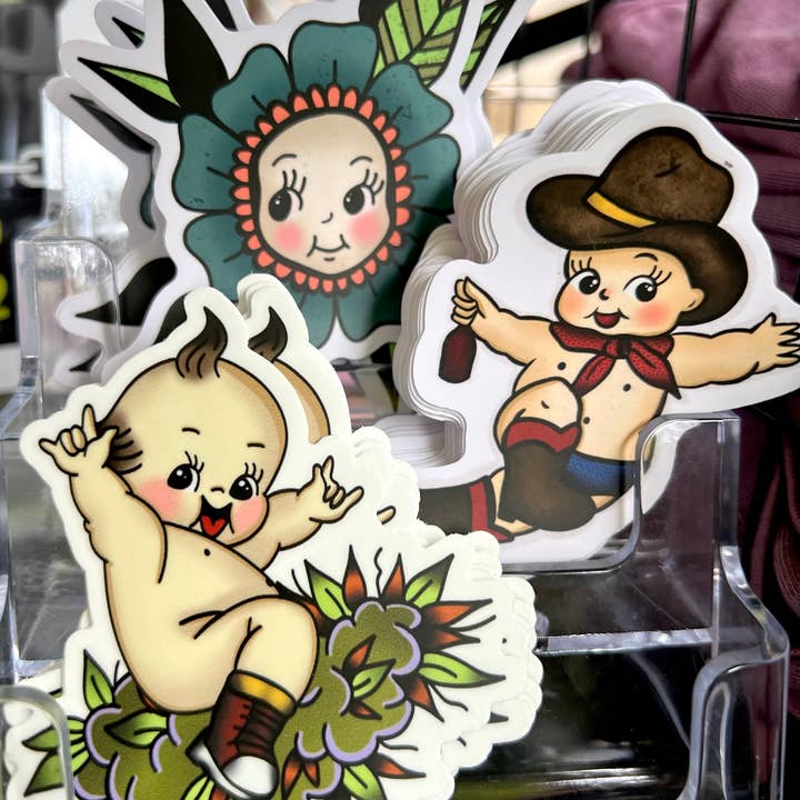Seventh Eclectic - Wholesale Sticker - Kewpie Cowboy Sticker