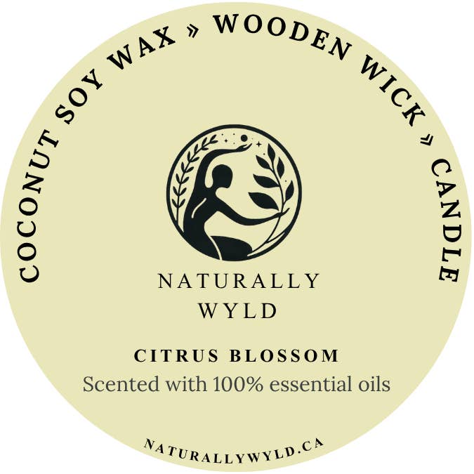 Naturally Wyld - Wholesale Jar/filled candle - Citrus Blossom Coconut Soy Wooden Wick Candle (8oz)1