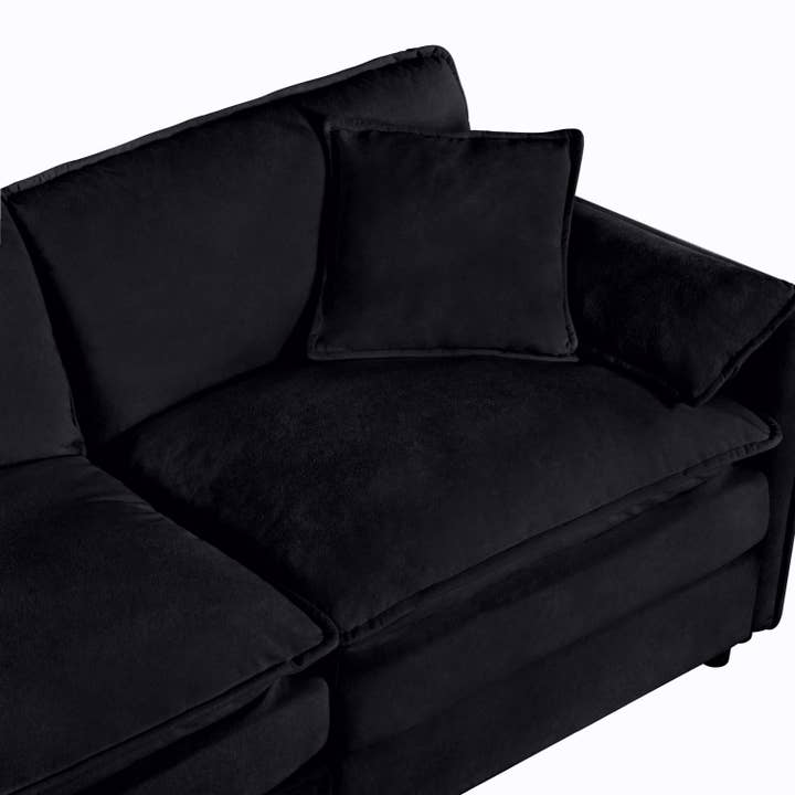 39F Inc. - Wholesale Sofa - Oversized Deep Seat Sectional Cloud Sofa Sleeper, Black 12