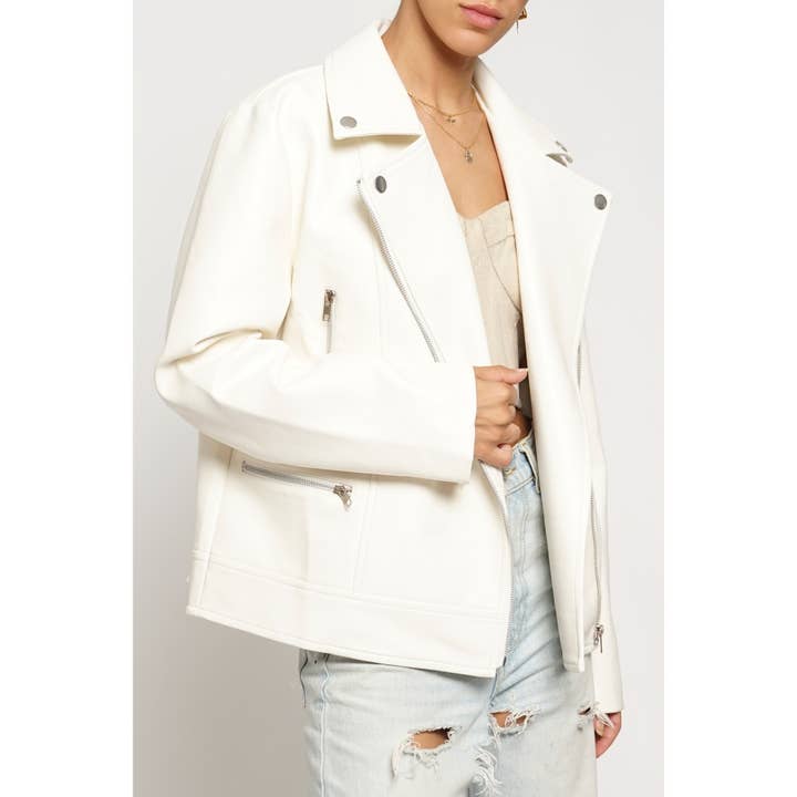 Sans Souci - Vente Veste en cuir – femme - Veste moto en PU5