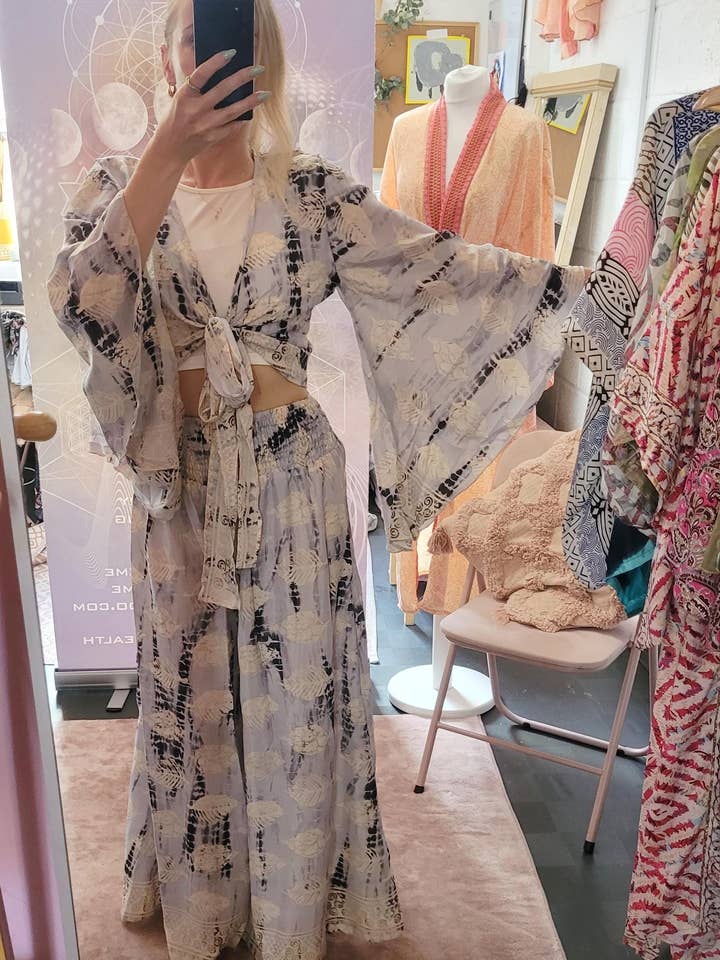 Bamboo Silk Co-ord Set: Elegant Boho Top & Trousers #3 for wholesale by Laboheme