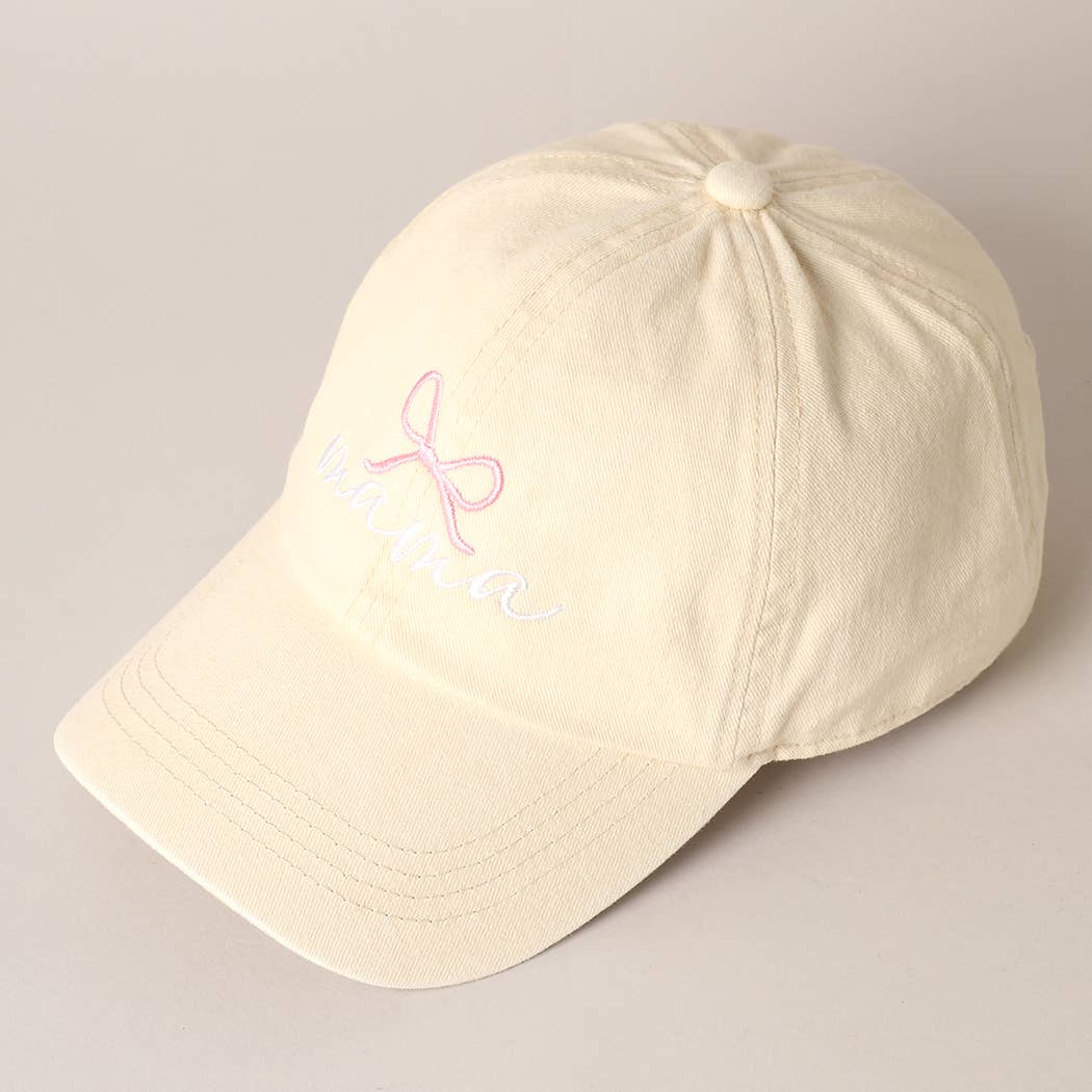 Fashion City – Engroshandel Baseballkasket - Dame – Mama Letter Bow på top broderet baseballkasket9