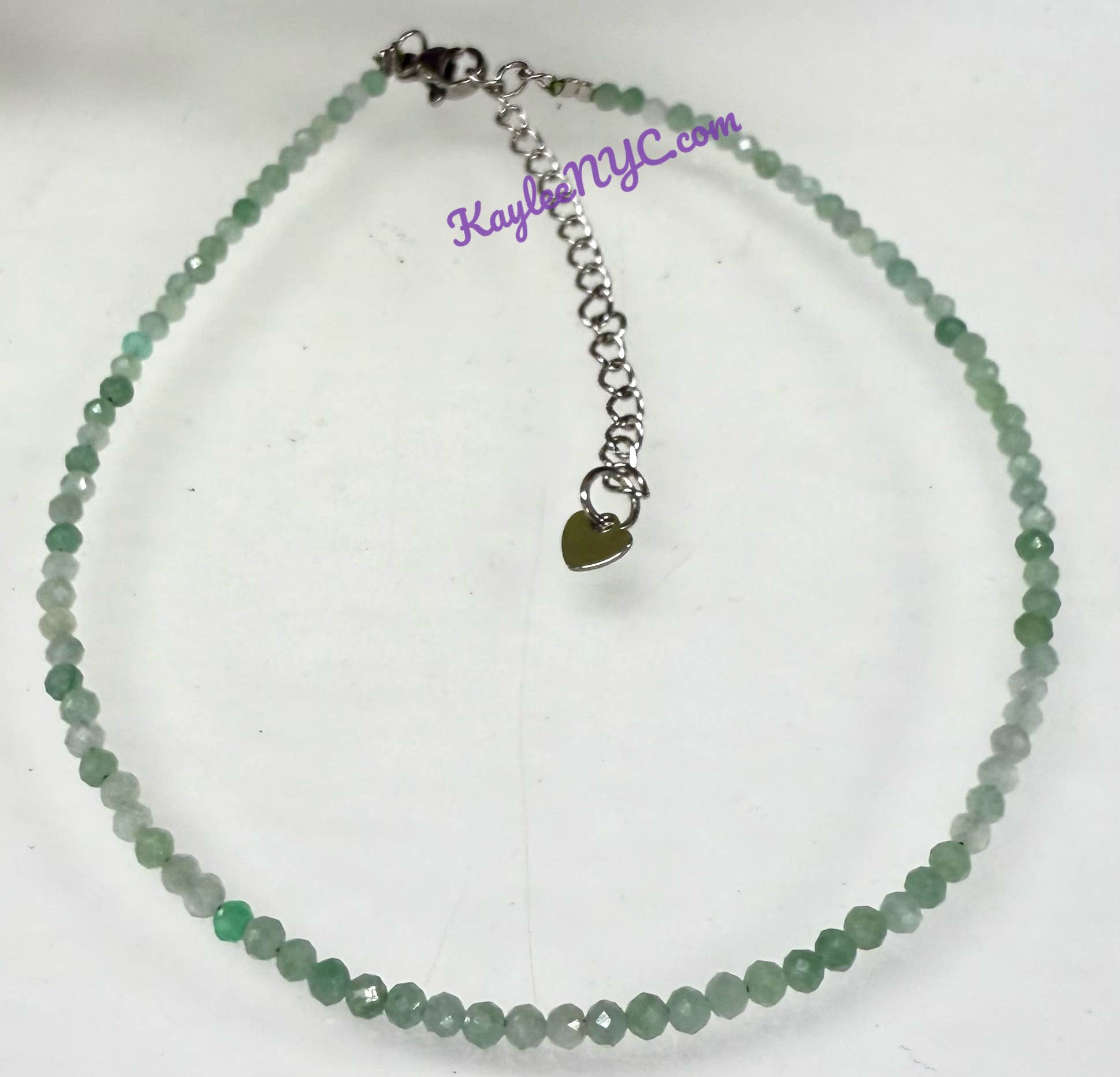KayleeNYC - Wholesale Anklet - 2mm Natural Burma Jade Jadeite Anklets Crystals Healing 4