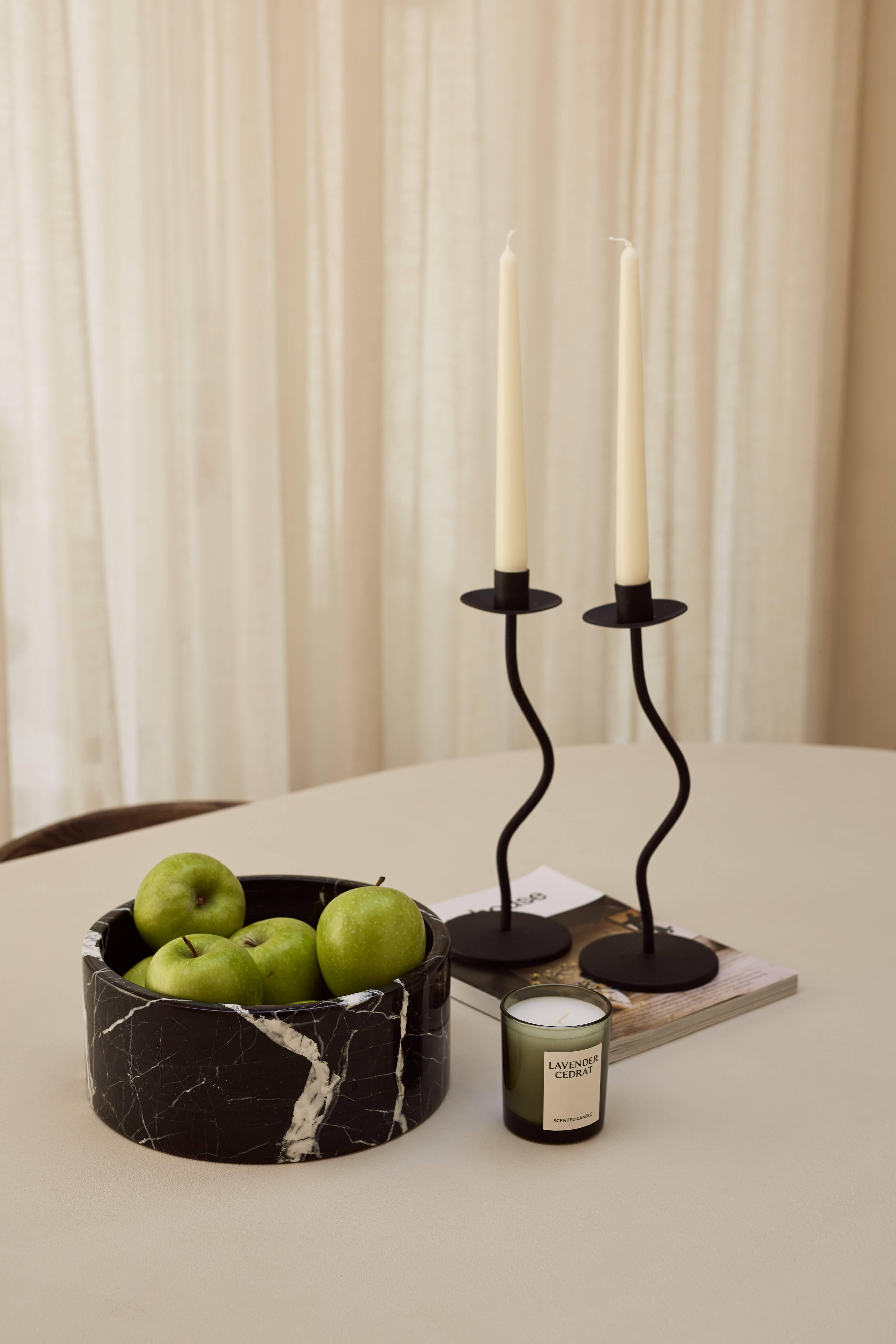 MOOISA - Vendita all'ingrosso Ciotole/Piatti decorativi - Fruttiera in marmo tonda Ø24cm nera1