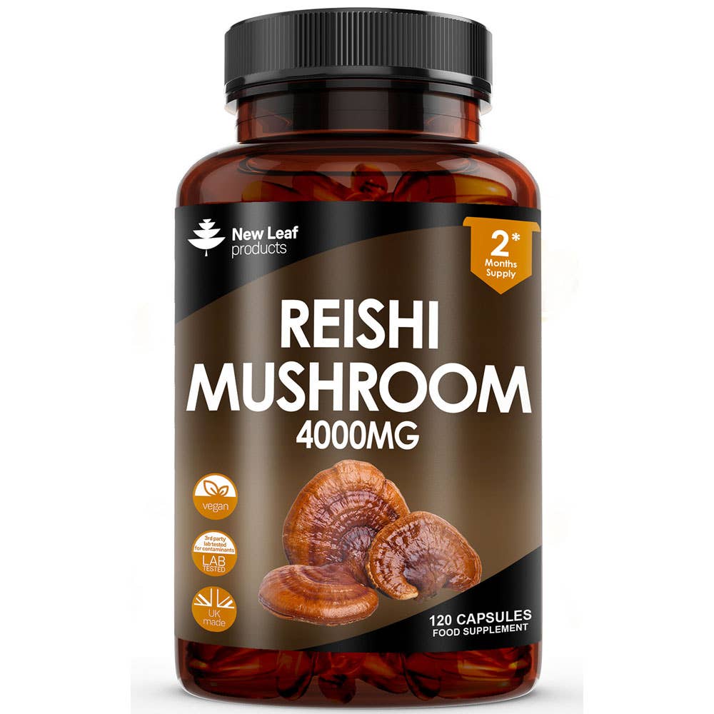 New Leaf products Ltd – wholesale Oral supplement/vitamin – Reishi Mushroom 4000mg Vegan Capsules - 100% Fruiting Body0