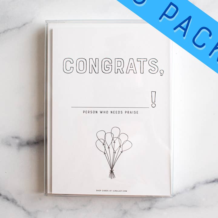 "Congrats" (8 Pack Stationary Set) for wholesale by I Like Lucy