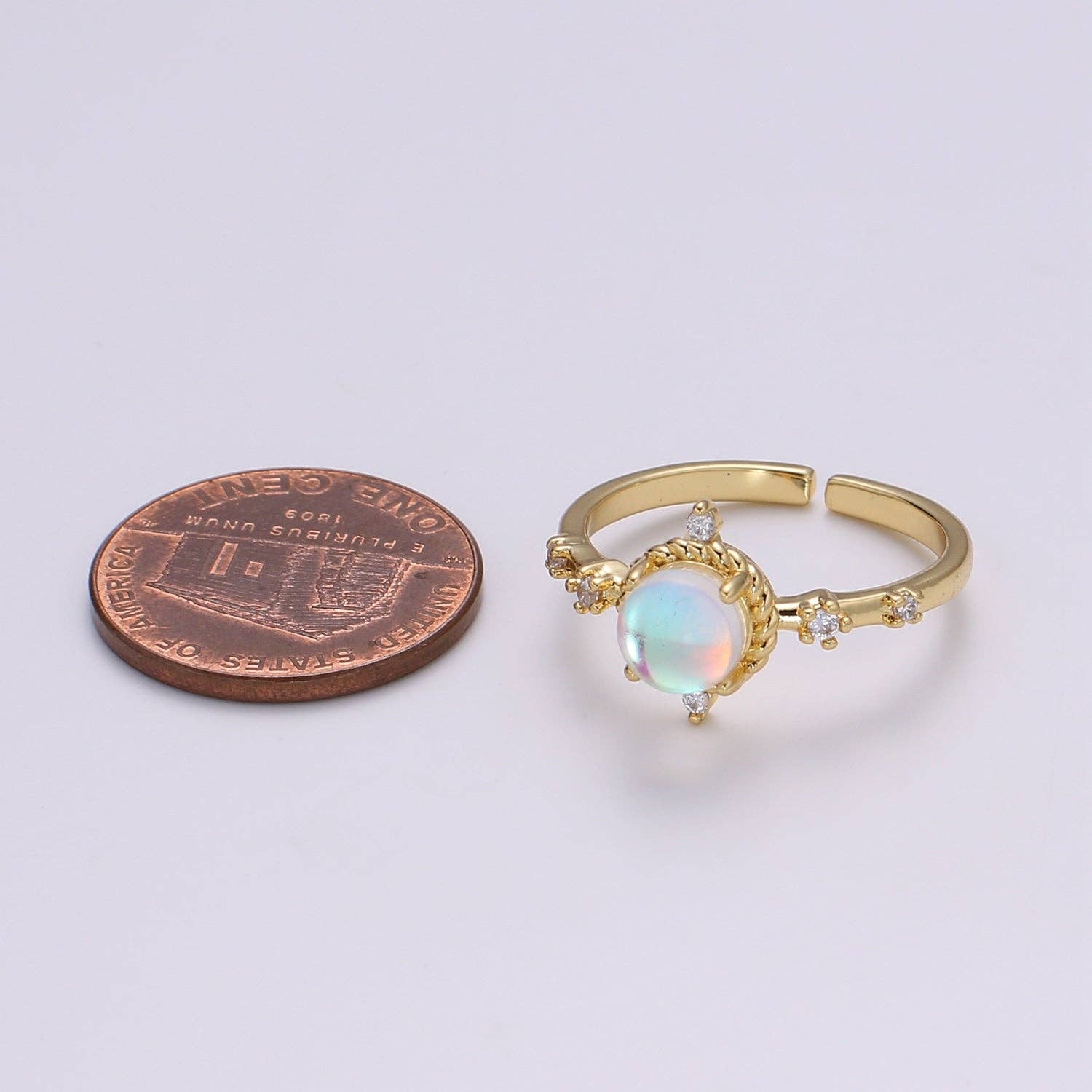 Aim Eternal – wholesale Ring med flera stenar – Dainty Monstone himmelsk justerbara ring R3362