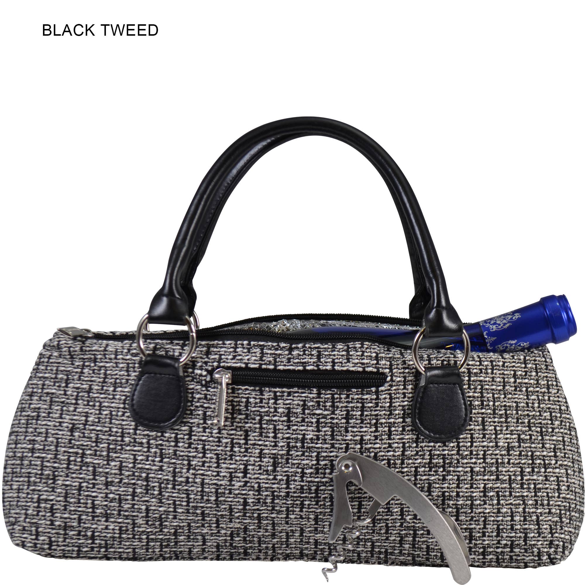 Primeware Inc. - Wholesale Wine Tote - Wine Clutch | Wine Purse Tweed Design1