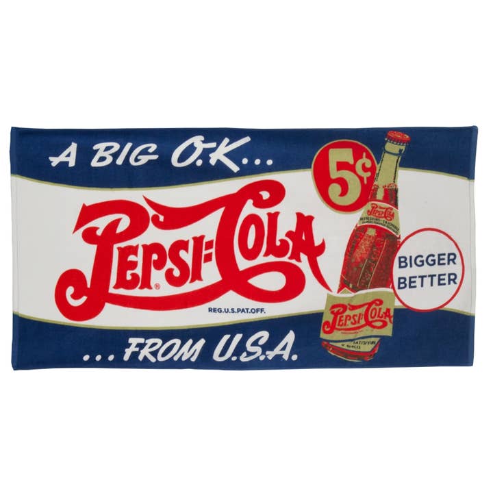 Pepsi - 1940s Bigger Better Beach Towel for wholesale by Official Store