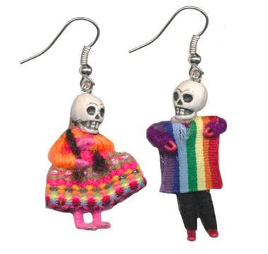 Tesoros Trading Company - Wholesale Dangle Earrings - Skeleton with Clothing Earrings, Peru2