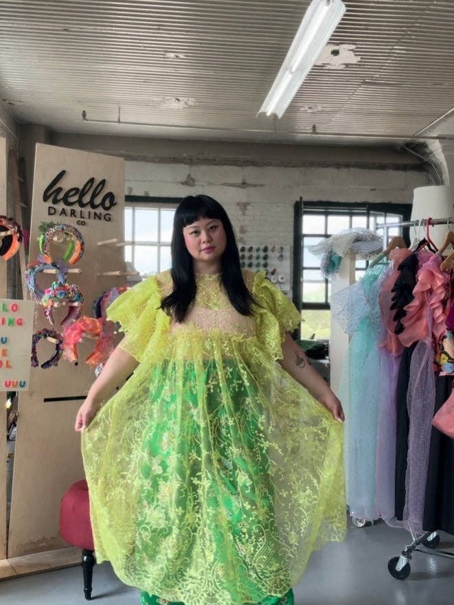 Hello Darling - Wholesale Dress - Women's - Preorder the Citrus Chartreuse Lace Dress1