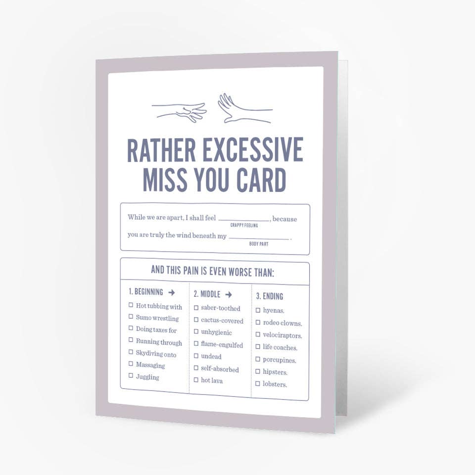 The Raccoon Society - Vendita all'ingrosso Biglietti d'amore - Biglietto «Excessive miss you»1