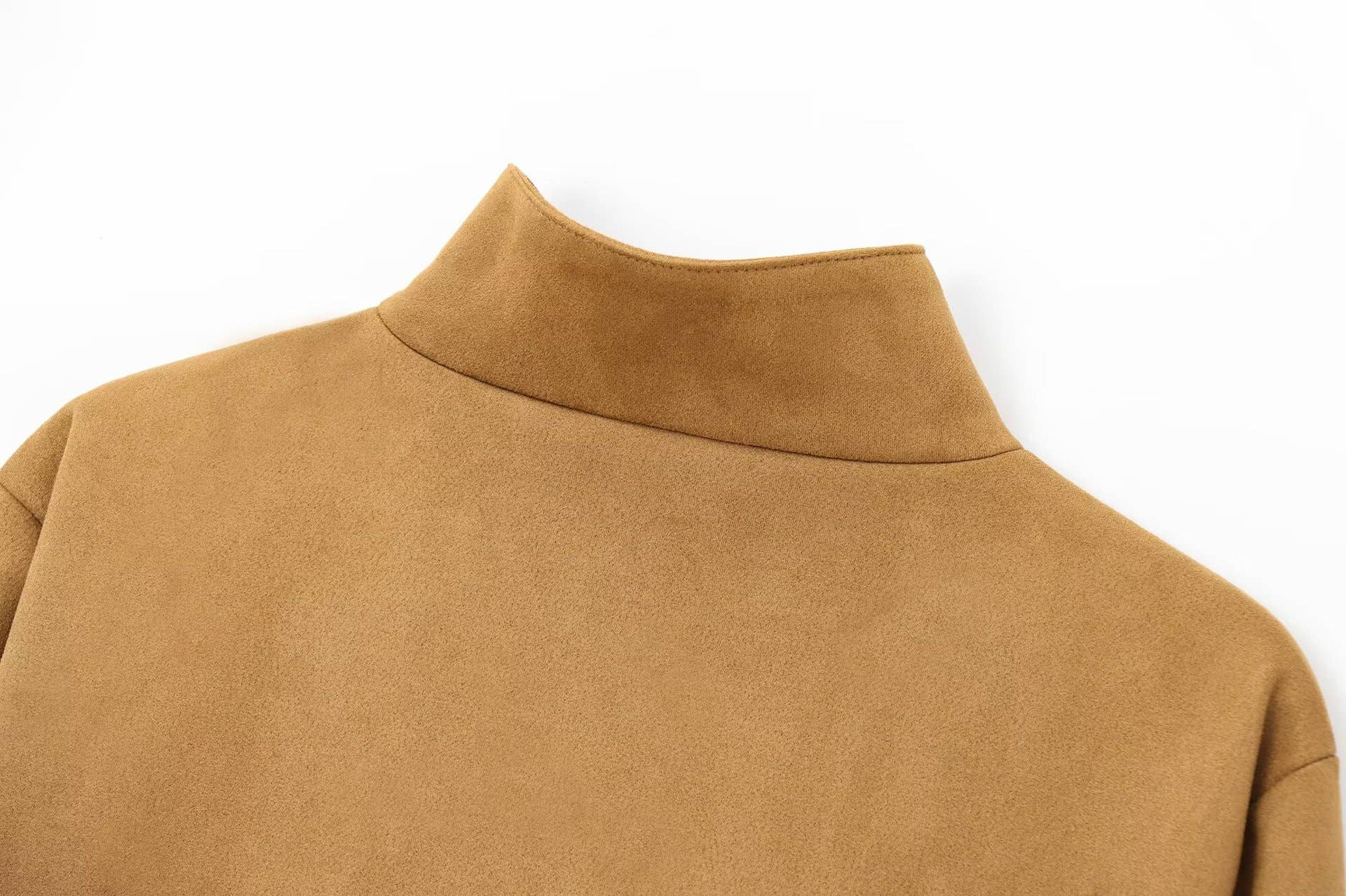 CAMEL Stand-up collar long-sleeved zipper jacket coat for wholesale on Faire9