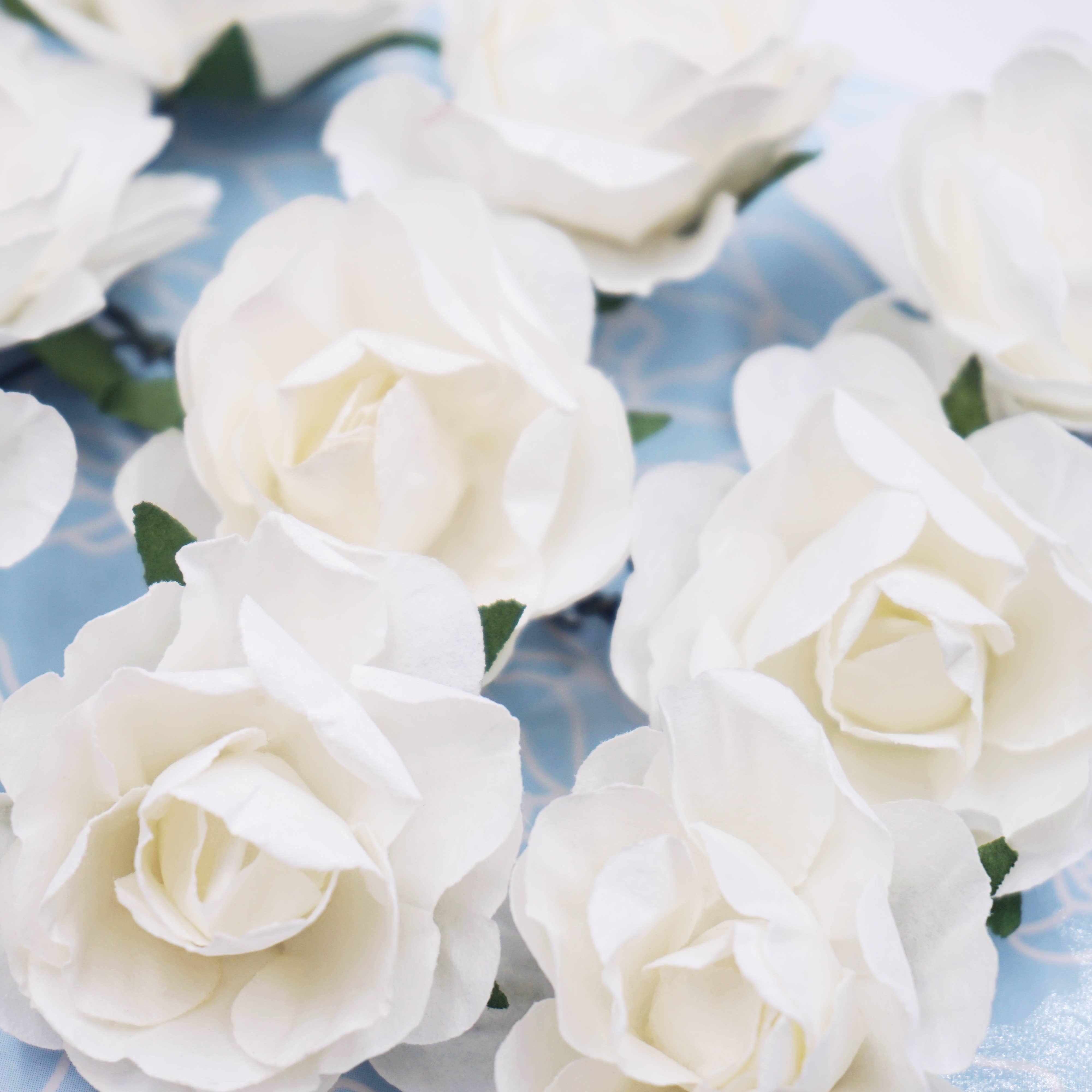 Angels Craft - Wholesale Artificial Flowers - Paper Flowers (Roses) with wire, 12-ct 1.57"1