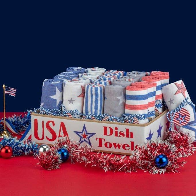 Duke Imports - Wholesale Tea Towel - "USA" Assorted Display of Designer Towels0