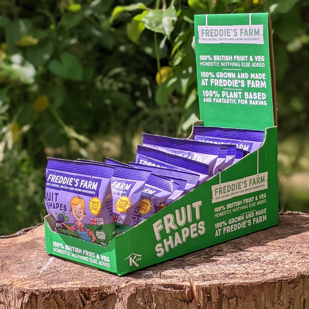 Freddie's Farm Ltd - Venta al por mayor Aperitivo de fruta - Freddie's Farm Fruit Shapes - Mostrador de mostrador Blueberry2