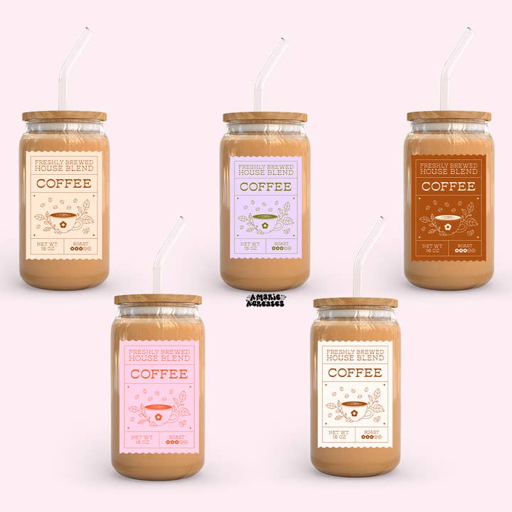 Coffee House Glass Cup for wholesale by amarieacreates