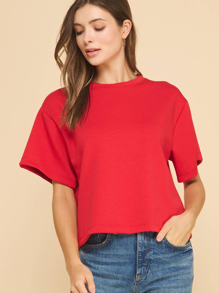 IST1415 Infinity Oversized Top Rød for engroshandel hos If She Loves