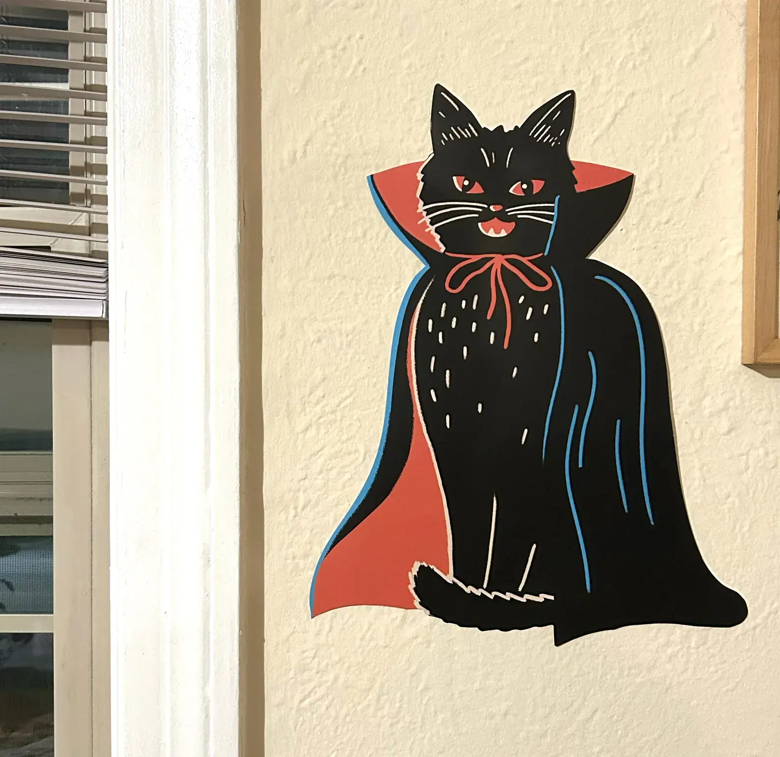 Zander Mack - Vendita all'ingrosso Cartello da parete - Gatto Vampiro - Decorazione da Parete Ritagliata 17" x 13,5"1