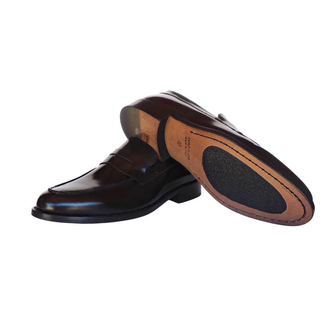 Schwarz Mokassins aus schwarzem Kalbsleder für den Großhandel auf Faire2