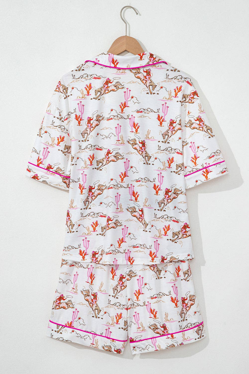 Blanco Conjunto de pijama de camiseta y pantalones cortos de vaquera de venta al por mayor en Faire6