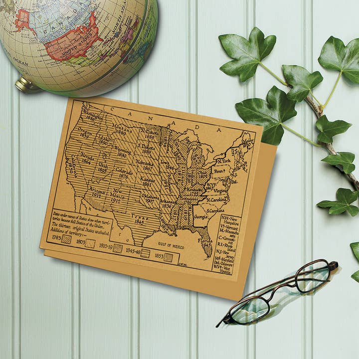 Cartão Kraft 5x7 B&W US Mapa 50 Estados por atacado de PhD Design