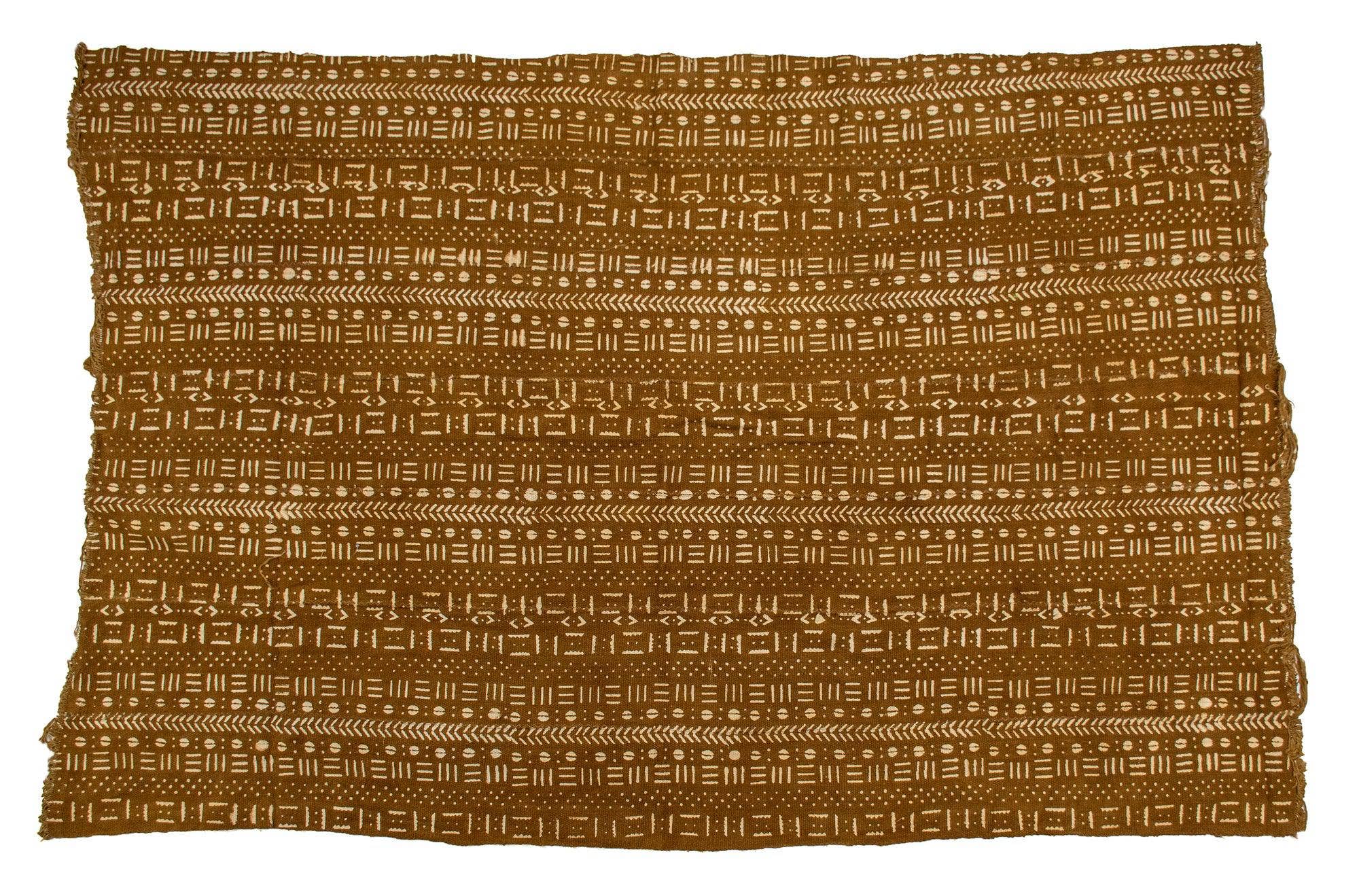 The Bead Chest - Wholesale Tapestry/textile - Caramel Brown Bogolan Mali Mud Cloth (Bamako Design)2