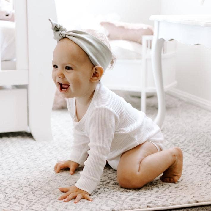 Baby-Stirnband mit Knoten - Chambray für den Großhandel von Zoe Sage