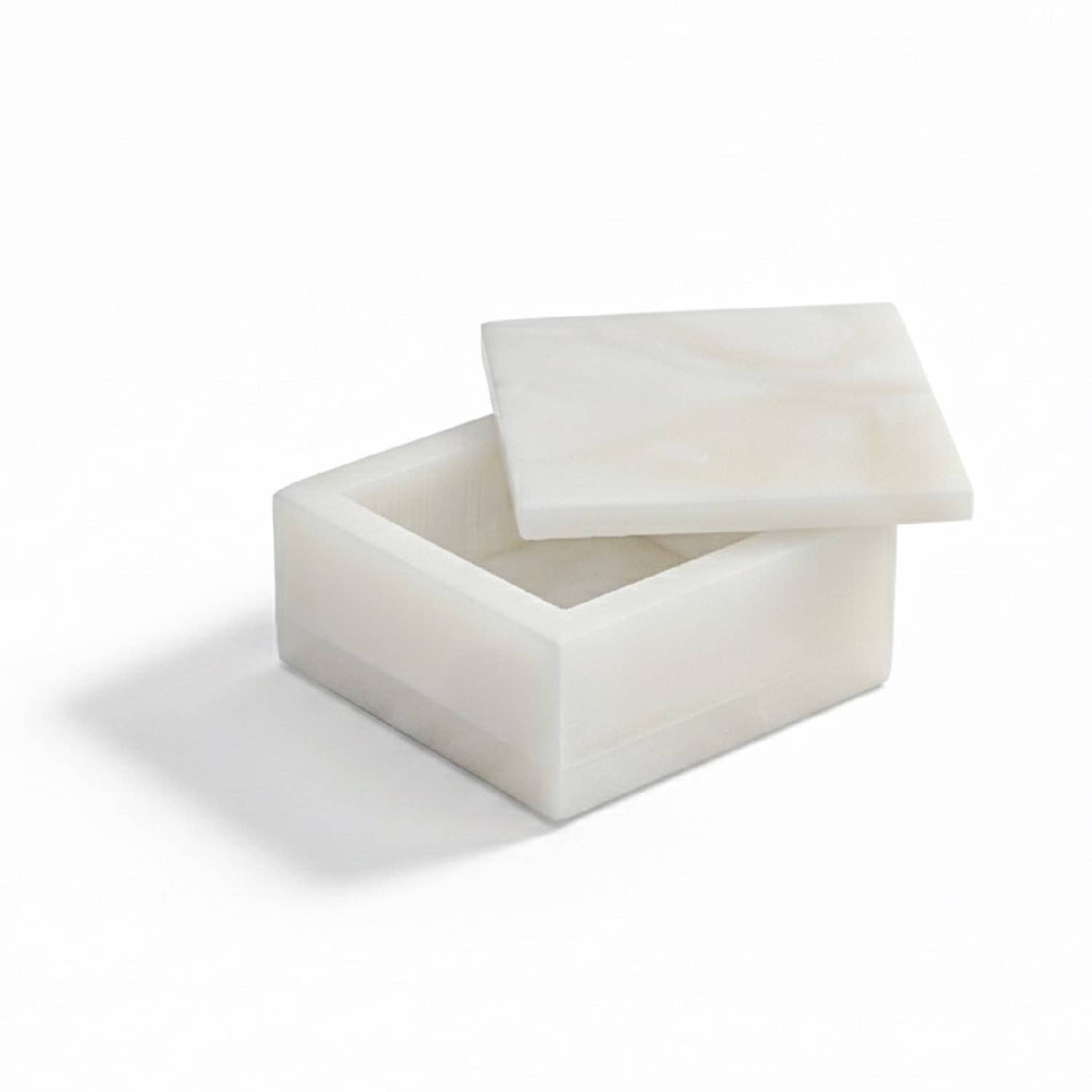 BIDKhome - Wholesale Decorative Tabletop Object - Sm. Alabaster Square Box4