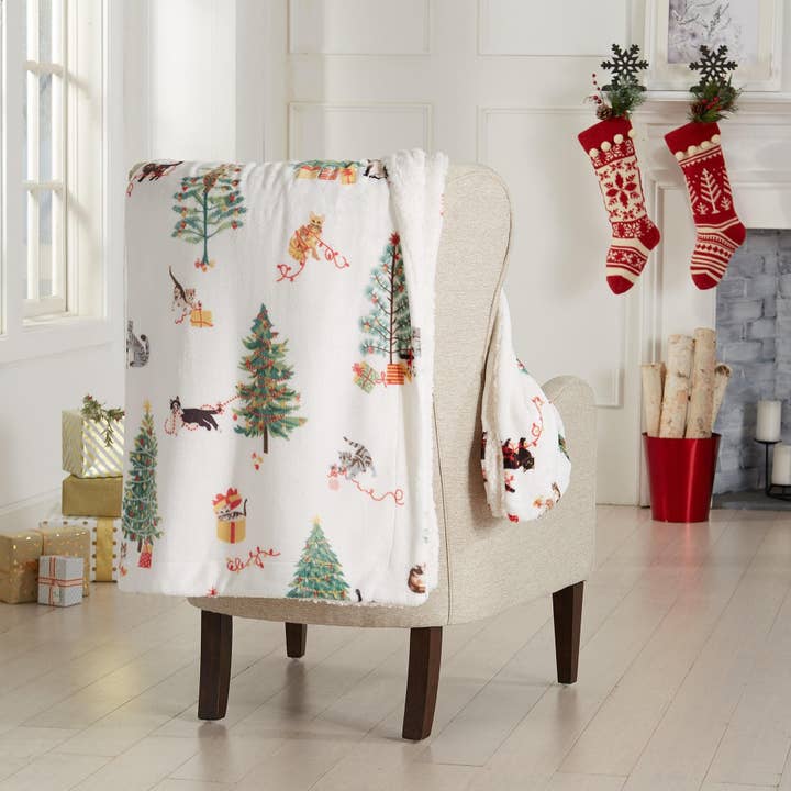 BH Collective - Wholesale Throw Blanket - Throw Blanket - Holiday Printed Sherpa - Esmay Collection51