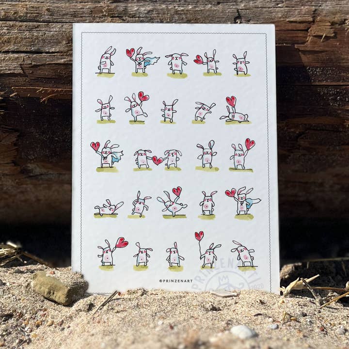 Postcard "Bunny Love" | Bunny Greeting Card Easter for wholesale by Prinzenart