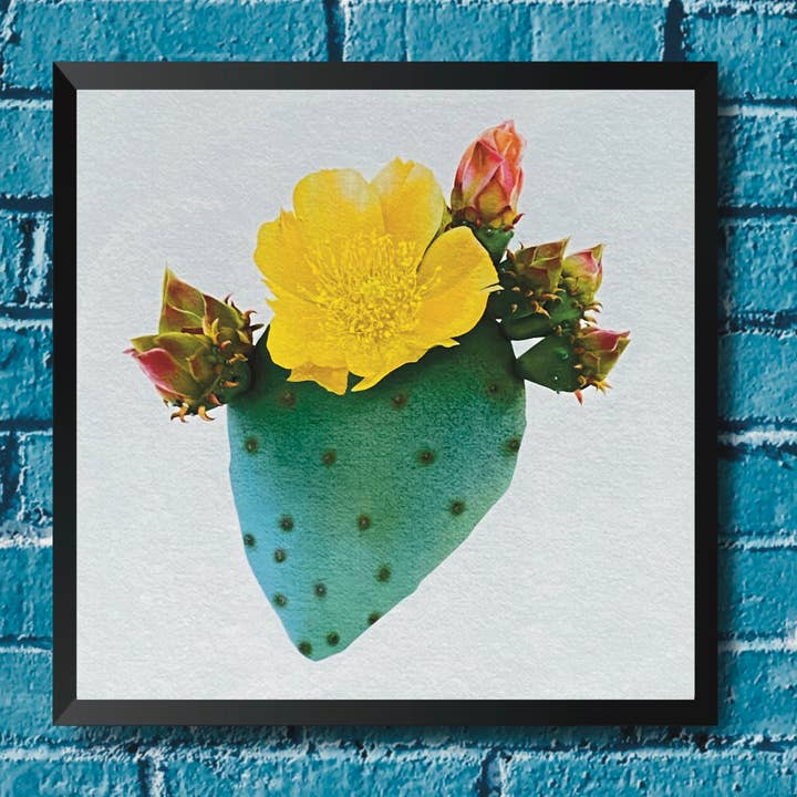 8x8 Cactus Bloom Art Print, Floral Art Print, Texas Art for wholesale by blonde birdie