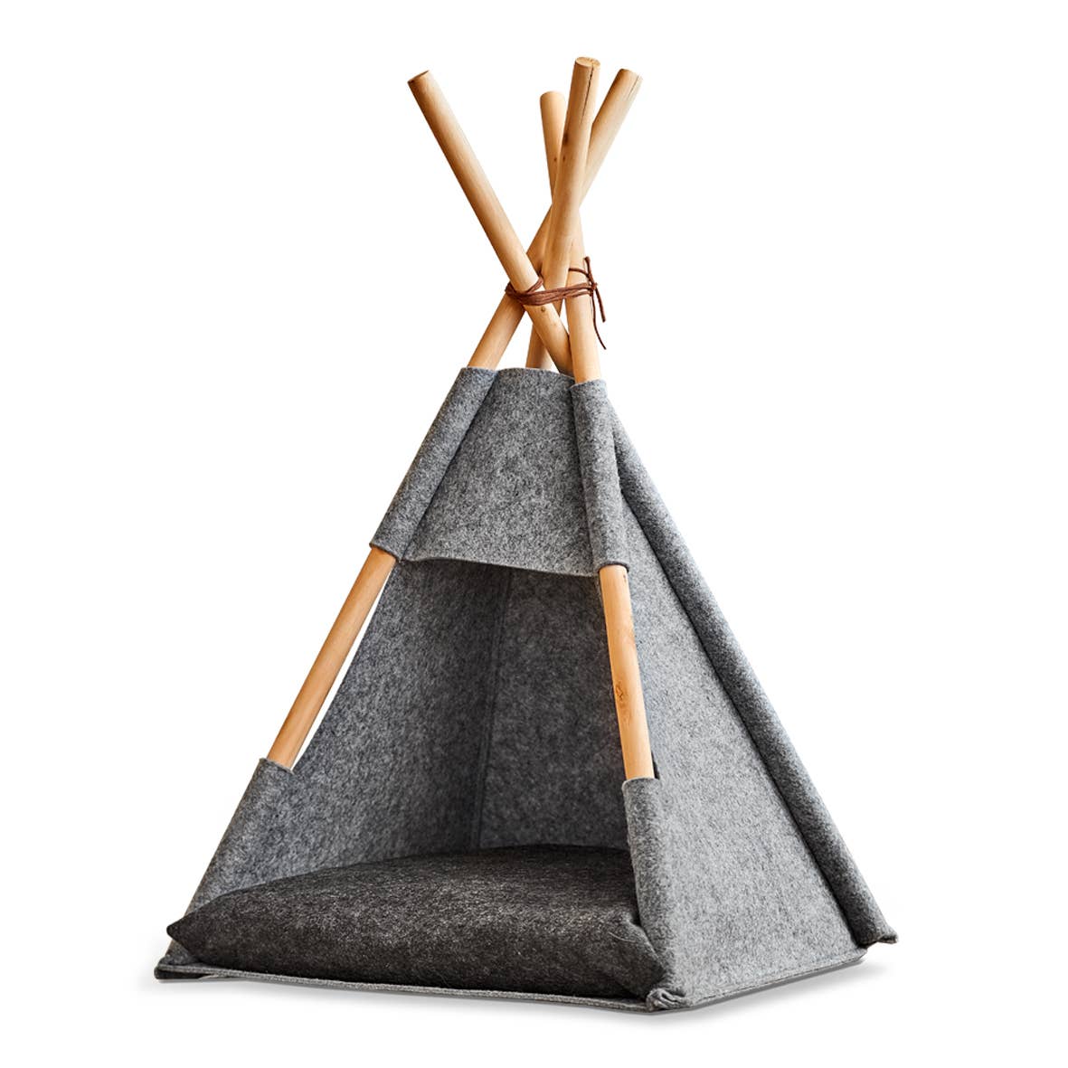 Zeller Present - Wholesale Pet Bed - Cat - Tipi cat tent, felt/wood, gray0
