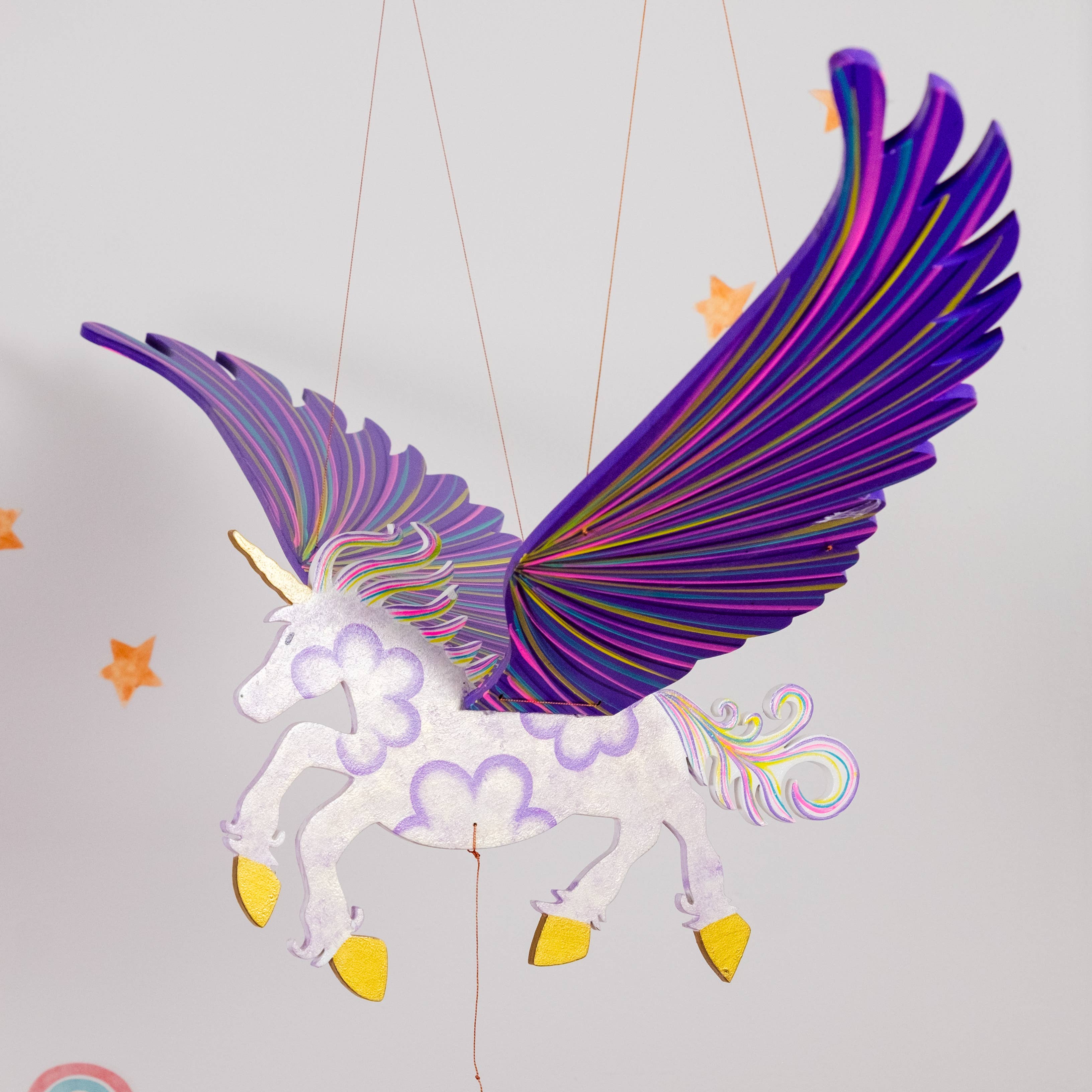 Tulia's Artisan Gallery - Wholesale Mobile - 32" Unicorn Alicorn Flying Mobile5