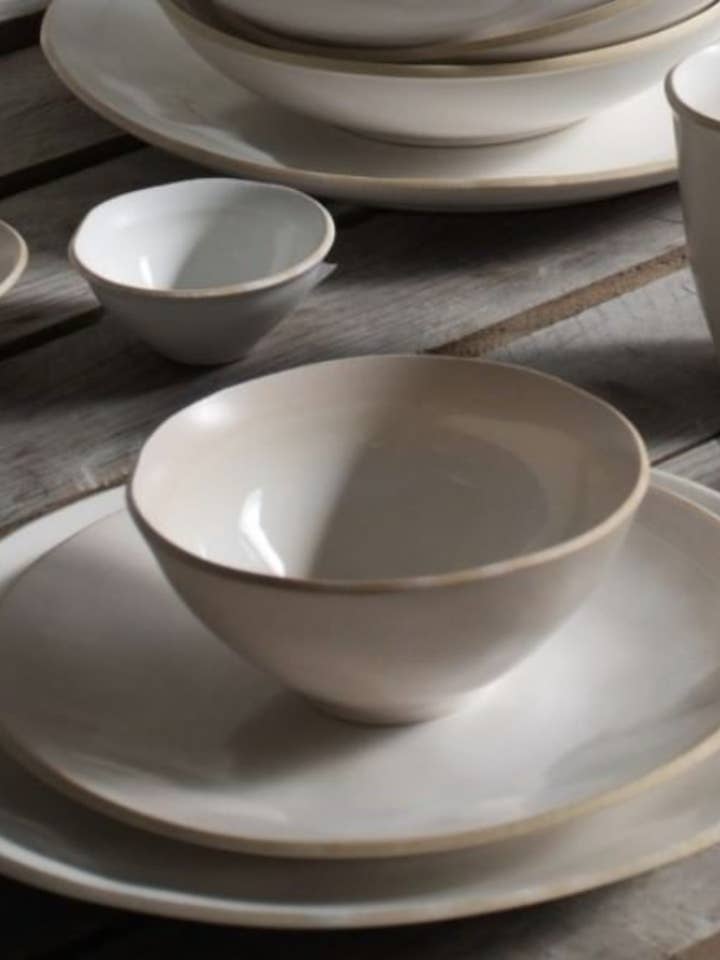 Bowls TWILIGHT. Traditional Portuguese ceramics. Ivory for wholesale by SOWL