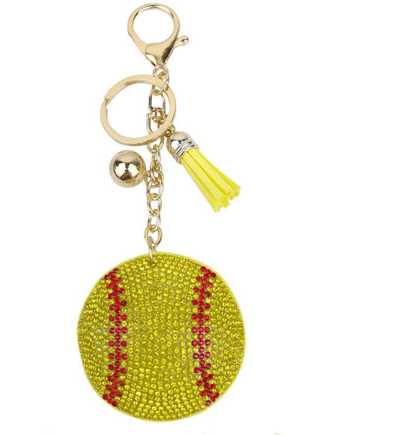 Ole - Wholesale Keychain - Women's - Baseball Rhinestone Key Chain K12452