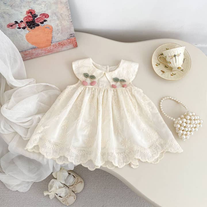 Summer Arrival Sleeveless Flowers Embroidered Pattern Dress for Stylish Girls for wholesale by MyKids-USA®