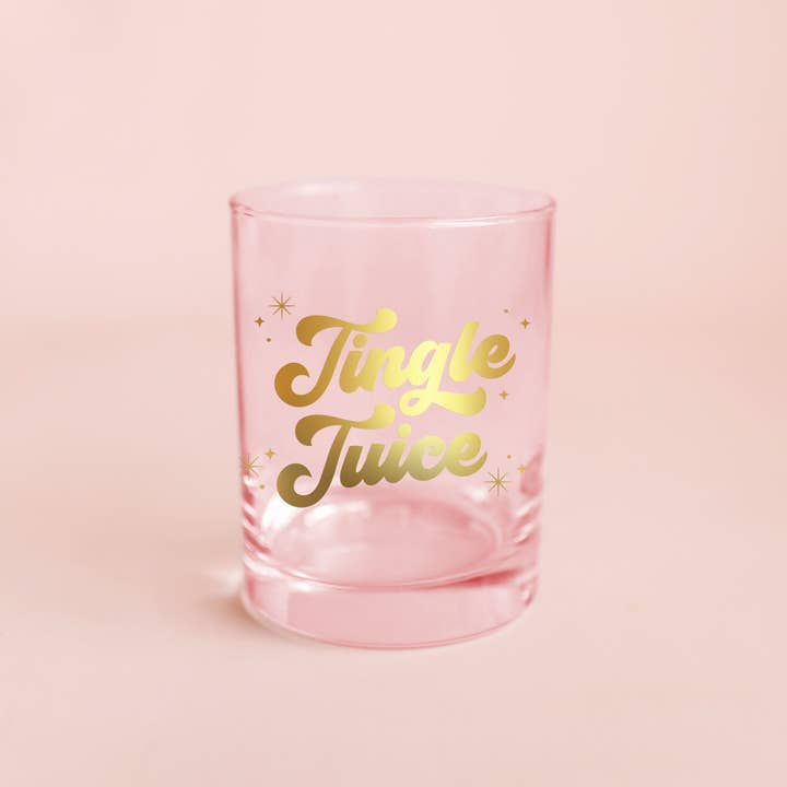 Sunshine Studios - Wholesale Cocktail/Liquor Glass - Jingle Juice Holiday Tumbler | Gold