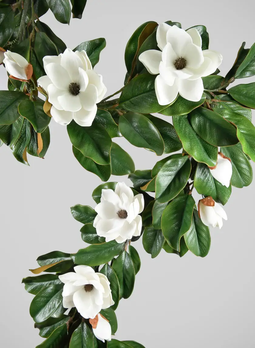 Jamali Garden - Wholesale Bunting/Garland - 6ft Long Magnolia Garland with Blooms, Case of 20