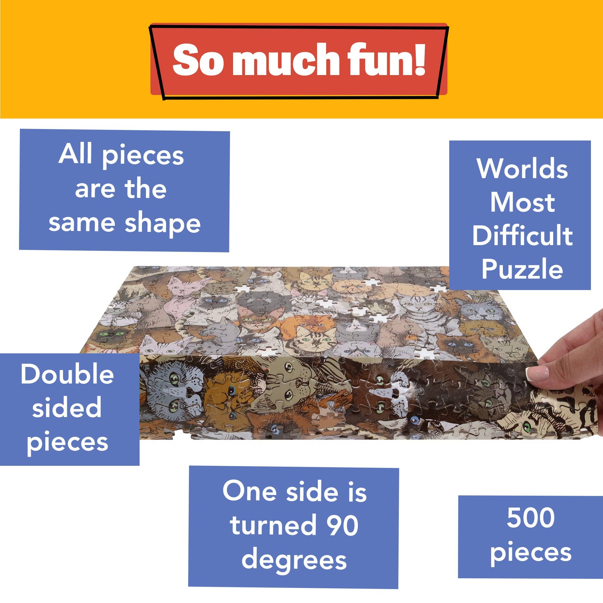 Wood Expressions - Wholesale Puzzle - Adult - Cats Jigsaw Puzzle - 500 pieces - Double Sided1