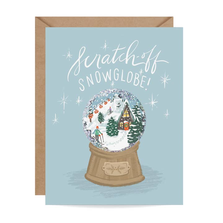 Scratch-off Card - Snow Globe Alpine - Holiday for wholesale by Inklings Paperie