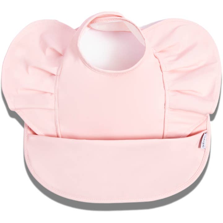 BIBTIQUE – Großhandel Lätzchen – Baby – Pink Blush Angel Lätzchen Mädchen Rüsche Wasserdicht Babylätzchen