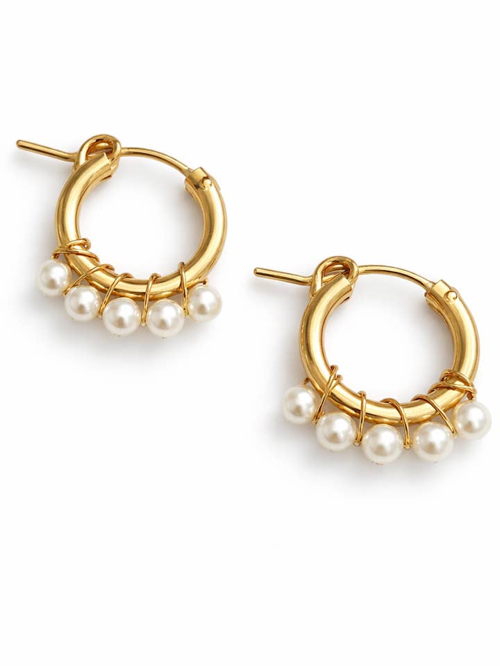 14K fill hoops with stones - E480 for wholesale by Treisi