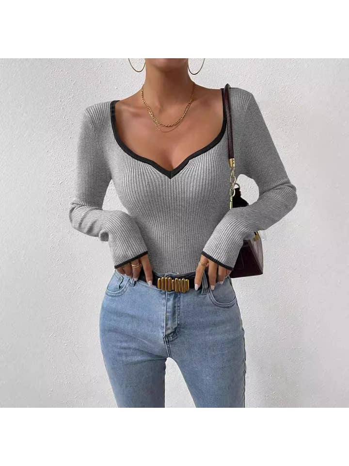 Miss Sparkling - Wholesale Knit Top - Women's - Ribbed long sleeve top4