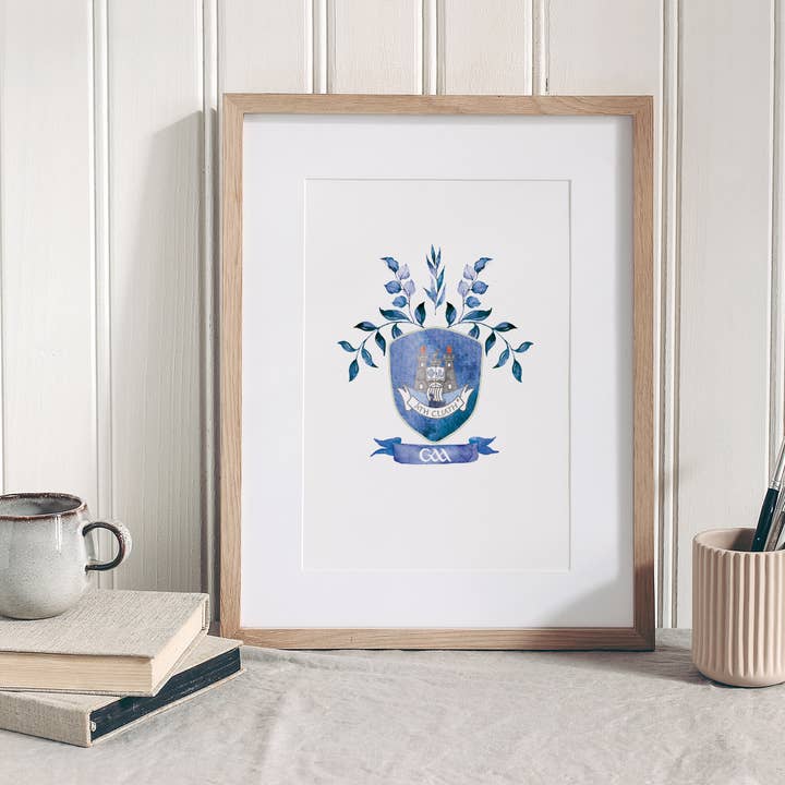 Dublin GAA Wapenschild Kunstdruk - Gaelic Football - Hurling voor wholesale door Minikin Studio