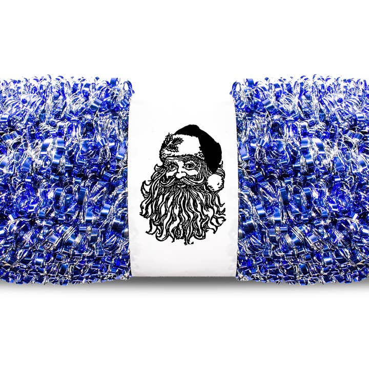 100' Blue and Silver Metallic Tinsel Garland for wholesale by Winterland Inc.