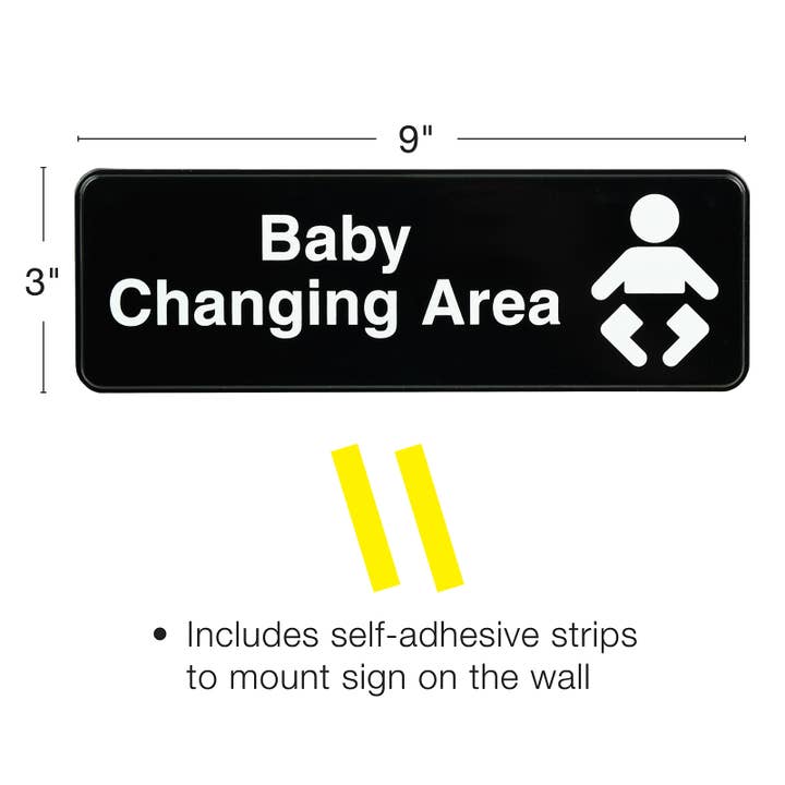 Baby Changing Station Sign: Easy to Mount with Symbols 9x3, for wholesale by Excello Global Products
