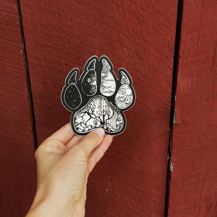 Wild Slice Designs - Wholesale Phone & Laptop Stickers - Paw Print Hiking Dog Sticker