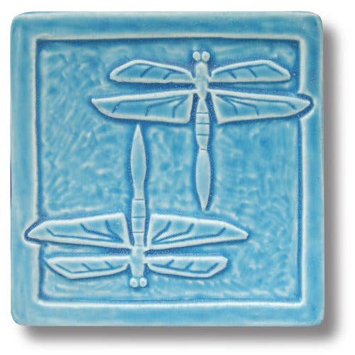 Whistling Frog Tile Inc. - Wholesale Wall Tile - Double Dragonfly Art Tile 6x6